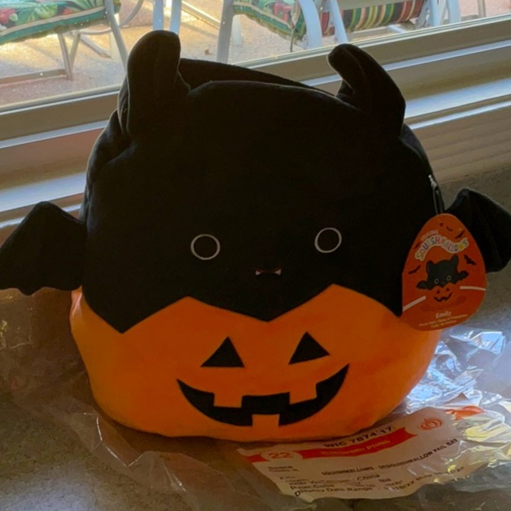 NWT Squishmallows Emily the Bat Treat Pail